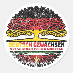 Suriname Surinamisch Deutsch Deutschland Baum Ronde Sticker