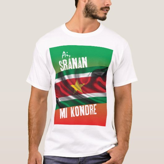 Suriname t-shirt met tekst (Voorkant)
