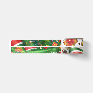 Suriname Tropische Vlag Cadeaupapier   Kleur Satijnen Lint