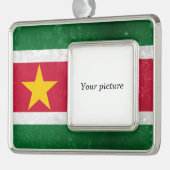 Suriname Verzilverd Omlijst Ornament (Links)