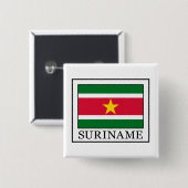 Suriname Vierkante Button 5,1 Cm (Voorkant /achterkant)
