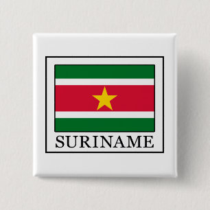 Suriname Vierkante Button 5,1 Cm