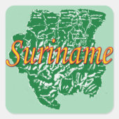 Suriname Vierkante Sticker (Voorkant)
