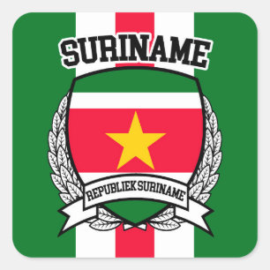 Suriname Vierkante Sticker