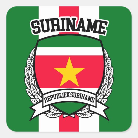 Suriname Vierkante Sticker (Voorkant)