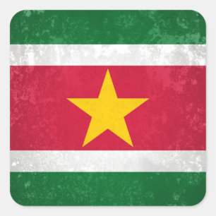 Suriname Vierkante Sticker