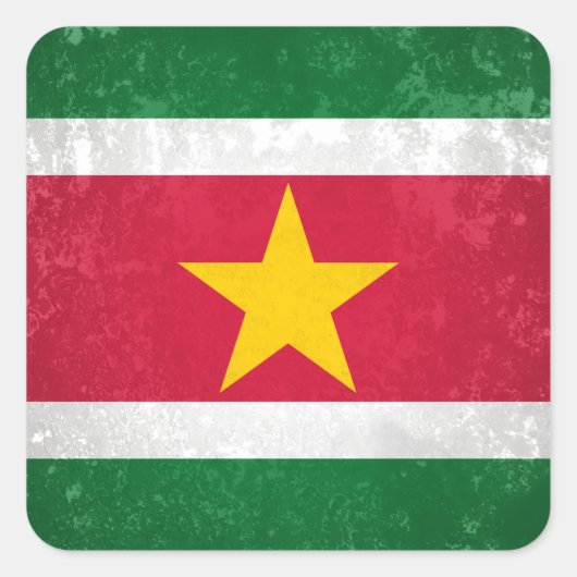 Suriname Vierkante Sticker (Voorkant)