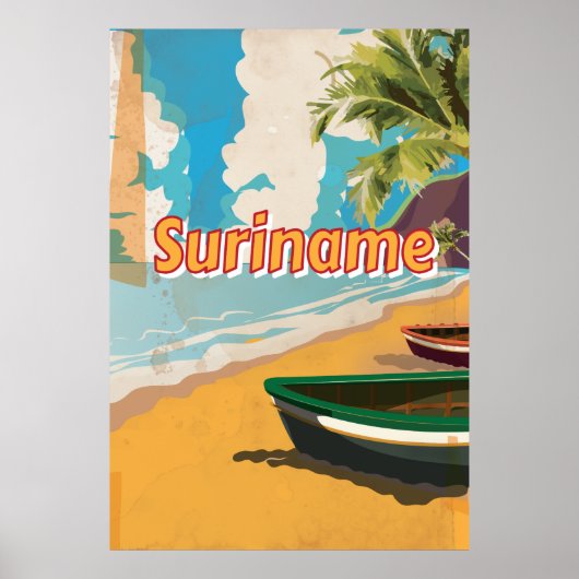 Suriname Vintage vakantieposter Poster (Voorkant)