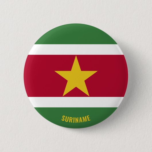 Suriname Vlag Charmante Patriottische Button (Voorkant)