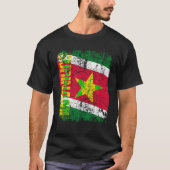 SURINAME Vlag  Distressed SURINAME T Shirt (Voorkant)