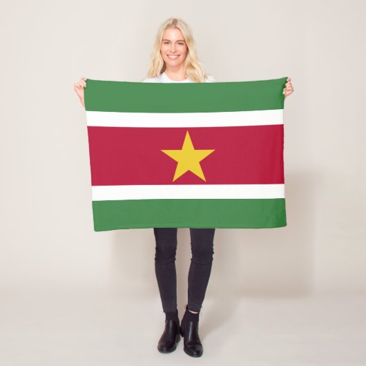 Suriname Vlag Fleece Deken (In situ)