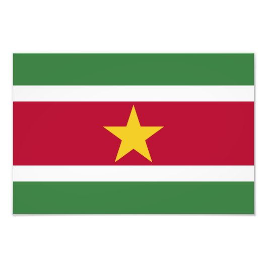Suriname Vlag Foto Afdruk (Voorkant)