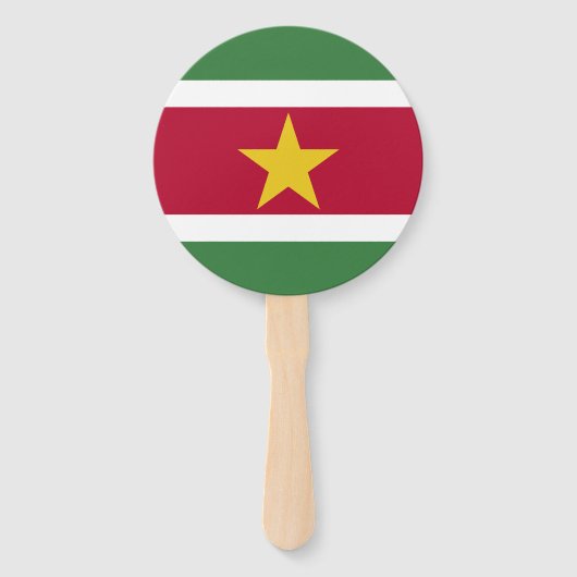 Suriname Vlag Handwaaier (Voorkant)