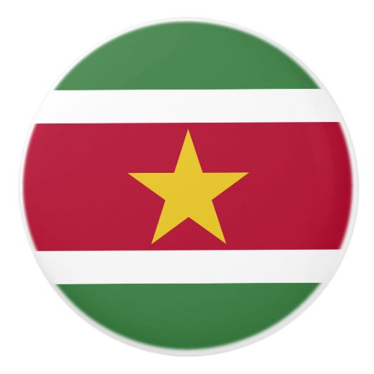 Suriname Vlag Keramische Knop (Voorkant)