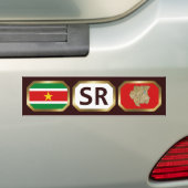 Suriname Vlag Landkaart Code Bumpersticker (Op auto)