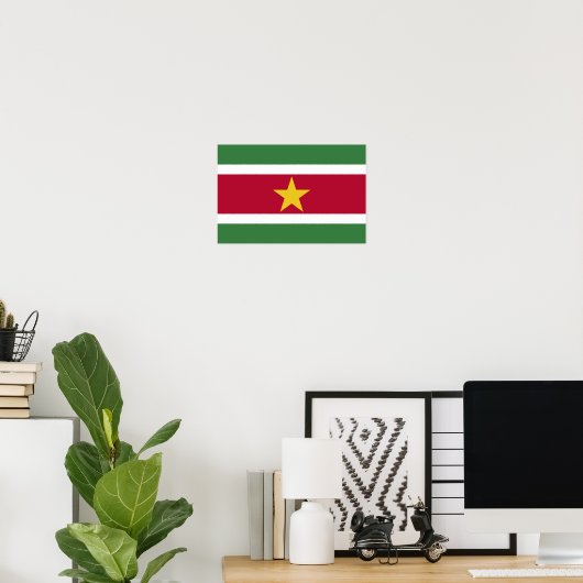 Suriname Vlag Poster (Thuiskantoor)