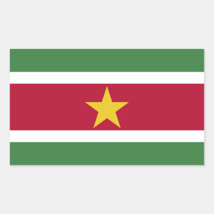 Suriname Vlag Rechthoekige Sticker