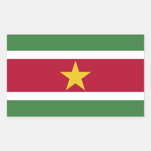 Suriname Vlag Rechthoekige Sticker (Voorkant)