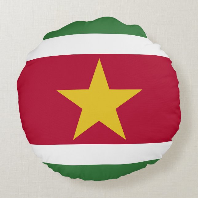 Suriname vlag rond kussen (Achterkant)