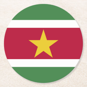 Suriname Vlag Ronde Kartonnen Onderzetter