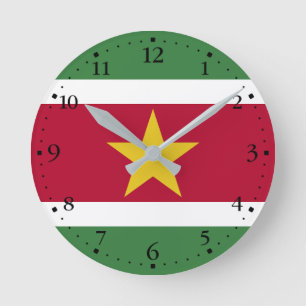 Suriname Vlag Ronde Klok