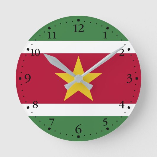 Suriname Vlag Ronde Klok (Voorkant)