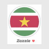 Suriname Vlag Ronde Sticker (Vel)