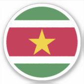 Suriname Vlag Ronde Sticker (Voorkant)