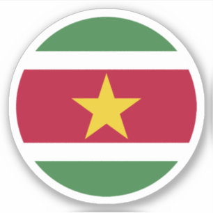 Suriname Vlag Ronde Sticker