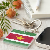 Suriname Vlag Sleutelhanger (Voorkant Rechts)