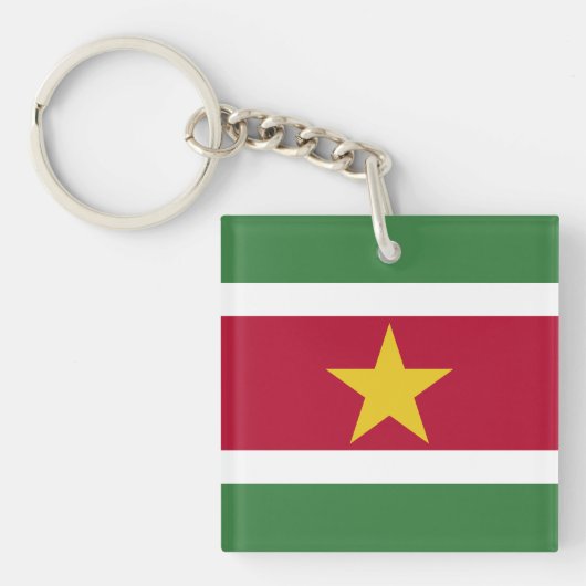 Suriname Vlag Sleutelhanger (Voorkant)