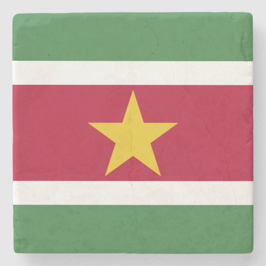 Suriname Vlag Stenen Onderzetter (Voorkant)