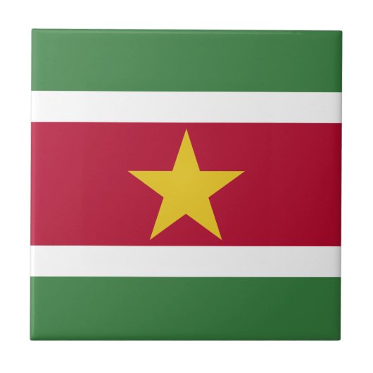 Suriname Vlag Tegeltje (Voorkant)