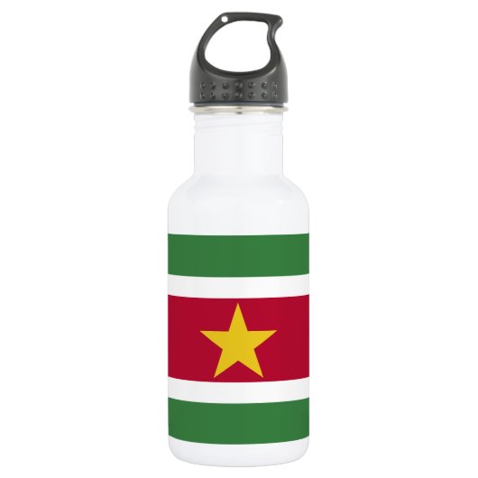 Suriname vlag waterfles  (Voorkant)