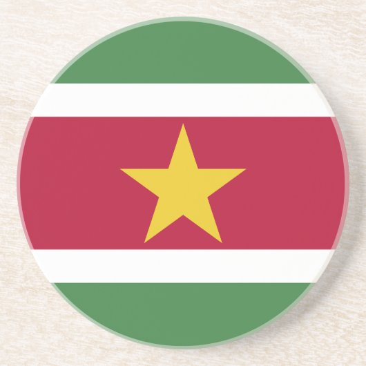 Suriname Vlag Zandsteen Onderzetter (Voorkant)