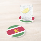 Suriname Vlag Zandsteen Onderzetter (Zijkant)