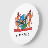 SURINAME wandklok met wapenlaag (Hoek)