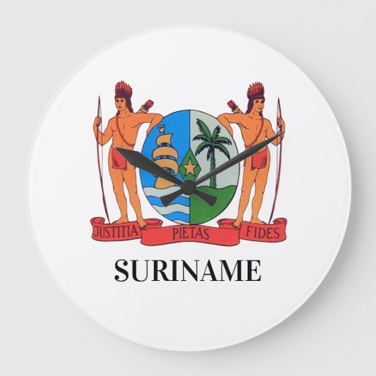 SURINAME wandklok met wapenlaag (Voorkant)