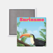 Suriname Zuid-Amerikaans paradijs reisposter Magneet (Voorkant / Achterkant)