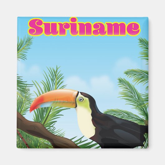 Suriname Zuid-Amerikaans paradijs reisposter Magneet (Voorkant)