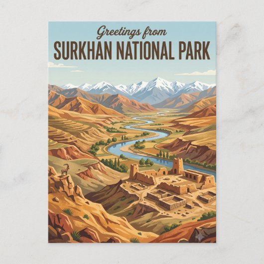 Surkhan Nationaal Park Oezbekistan Briefkaart (Voorkant)