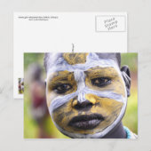Surma meisje met schilderd gezicht briefkaart (Voorkant / Achterkant)