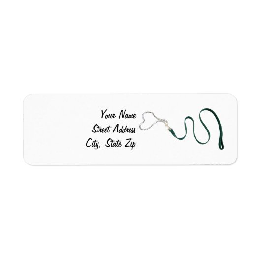 Surpentine Green Leash Heart chain, gepersonalisee Etiket (Voorkant)