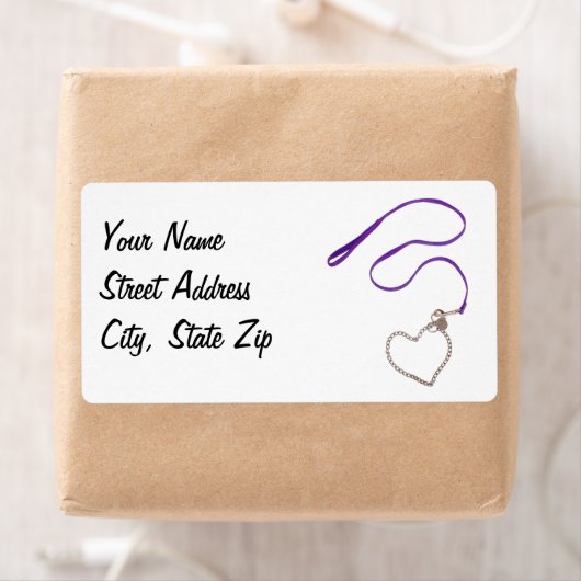 Surpentine Paarse riem en hartketen Etiket (Insitu)