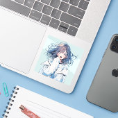 Surprise | 東京娘 GenerartiveAI シール Sticker (Laptop met iPhone)