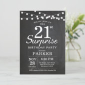 Surprise 18th Birthday Invitation Chalkboard Kaart (Staand voorkant)