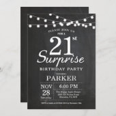 Surprise 18th Birthday Invitation Chalkboard Kaart (Voorkant / Achterkant)