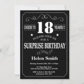 Surprise 18th Birthday Invitation Chalkboard Kaart (Voorkant)