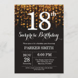 Surprise 18th Birthday Invitation Gold Glitter Kaart<br><div class="desc">Verrassend 18e Uitnodiging van de Dagen met de gouden Lichten van het Koord met de Gouden Achtergrond van Glitter. Gouddag. Volwassen verjaardag. Mannen of vrouwen uitgenodigd. 13e 15e 16e 18e 21e 30e 40e 50e 60e 70e 90e 100e, elke leeftijd. Voor verdere aanpassing, te klikken gelieve de knoop "van de Aanpassing...</div>