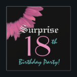 SURPRISE 18th Birthday Party Pink Sunflower Kaart<br><div class="desc">Dit roze zonnebloemontwerp is een en elegante manier om mensen uit te nodigen voor een SURPRISE 18e verjaardagsfeest. Alle tekst is volledig aanpasbaar. U kunt experimenteren met verschillende papiertypen door op het tabblad "Uitnodigingsopties" te klikken op de rechterbovenhoek. Ik adviseer het metalen papier met een metalen tint van topijs, dat...</div>